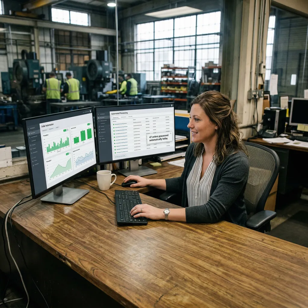 Automatisierter Arbeitsplatz mit Dashboard
